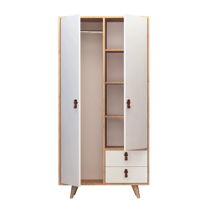 Hanah Home Musso Armario de Roble y Blanco Hanah Home Musso Armario de Roble y Blanco